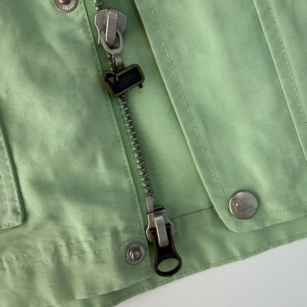 Vintage Woolrich Waxed Heritage Rain Jacket Mens S Sprout Green Utility Hooded